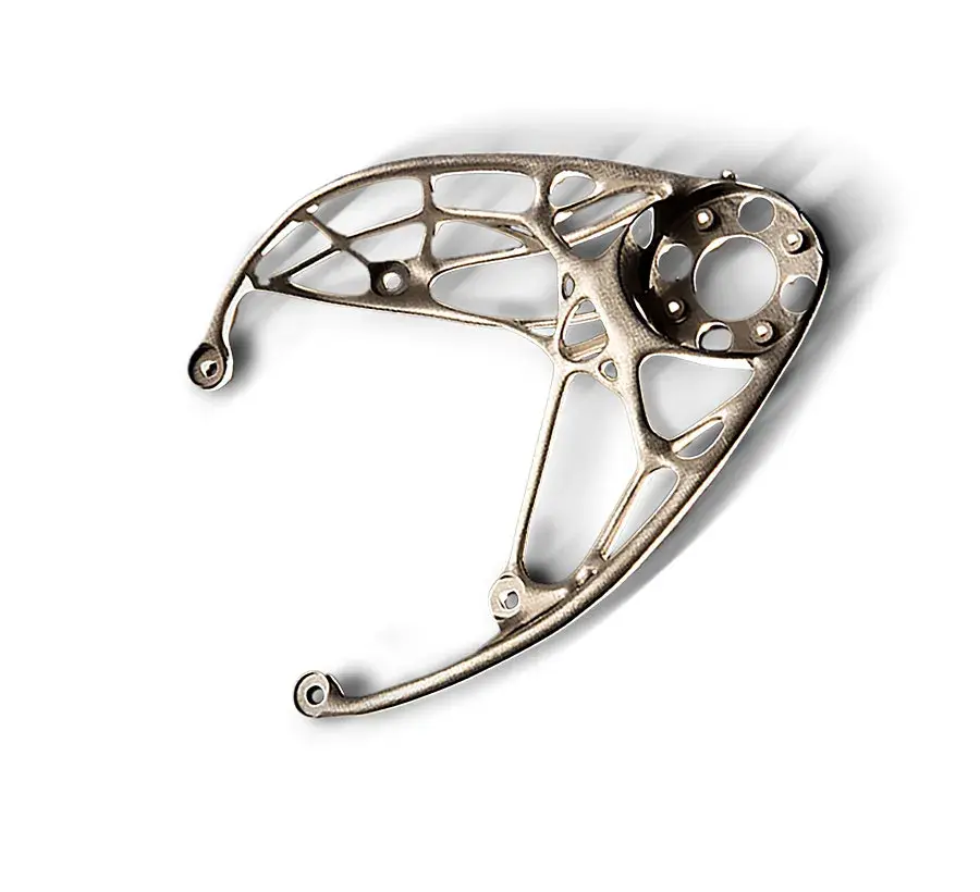 Support complété imprimé dans les matériaux LaserForm Ti GR5