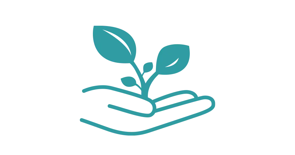 Image d'une main tenant un petit arbre