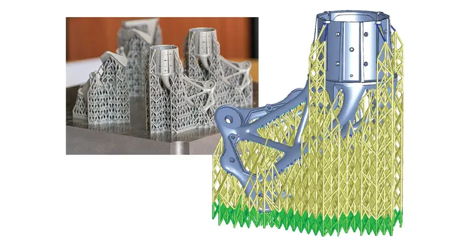 Support robuste conique à tour affecté à une pièce industrielle