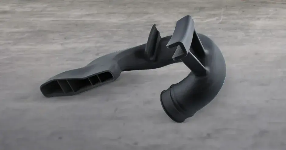 unité de refroidissement de frein noire sls imprimée en 3d duraform ex