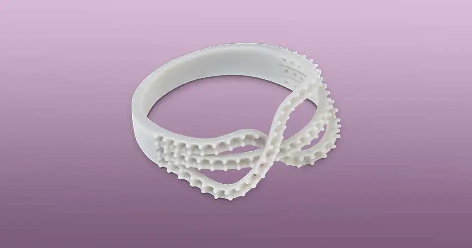 bague imprimée en 3d avec figure 4 jewel master grey