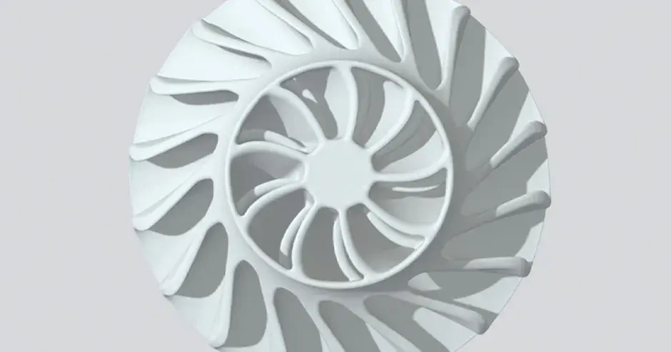 rendu 3D d'une turbine