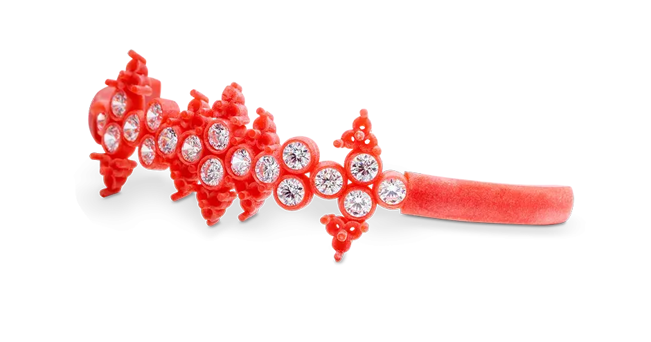 Bracelet VisiJet Wax Jewel Red (MJP) avec pierres précieuses 