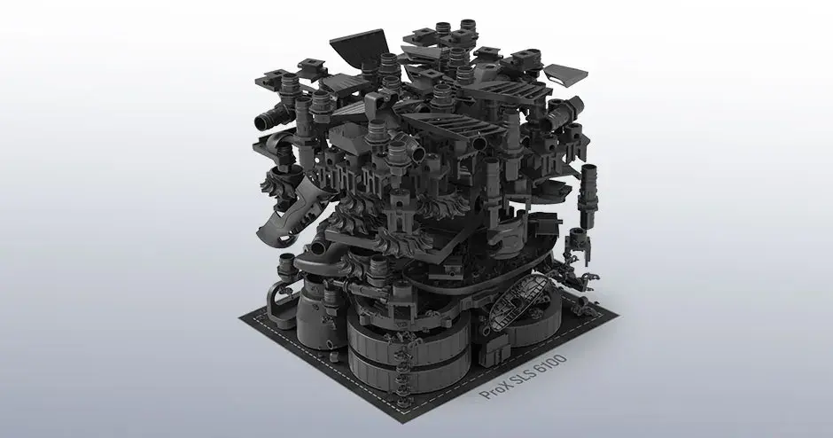 Une pléthore de pièces imprimées en 3D sur un plateau