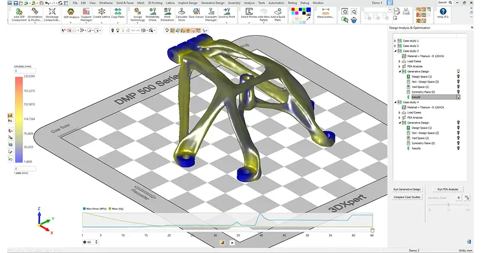 Rendu 3DXpert d'une pièce imprimée
