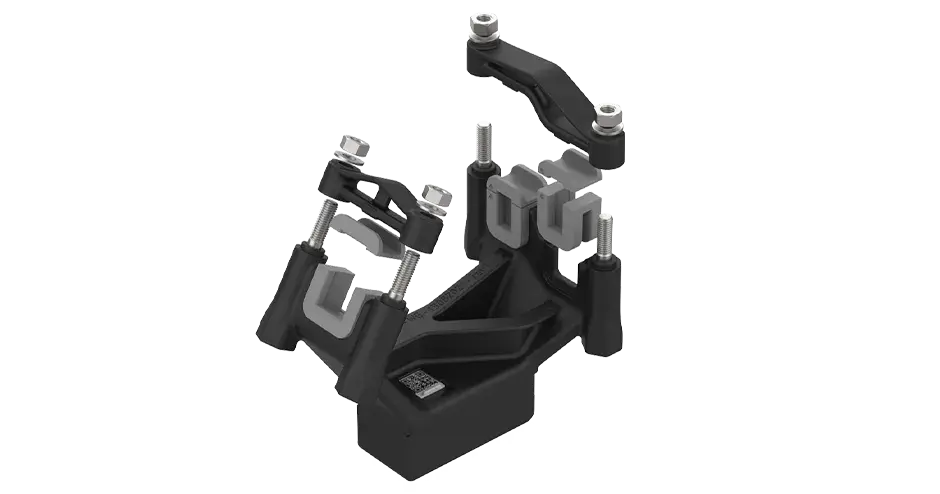 Dispositif de fixation modulaire CNC qui s'adapte aux données de numérisation 3D de la pièce finale. 