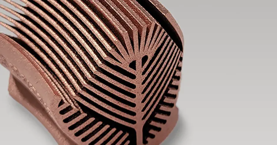 Une pièce en cuivre imprimée en 3D
