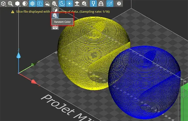 Vue Couleur aléatoire pour les données de tranche 3D Sprint 5.1