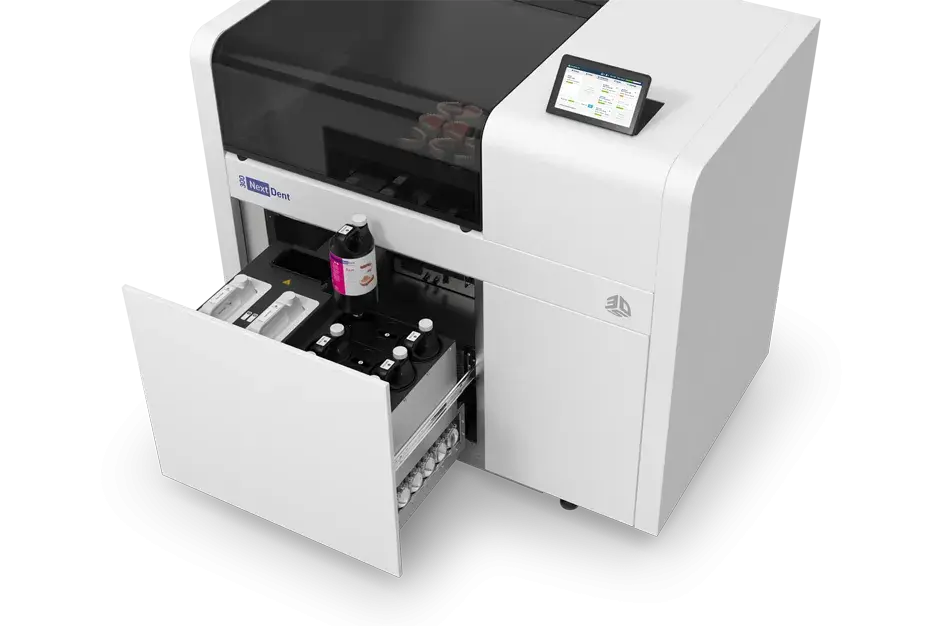 NextDent 300 - Porte d'accès aux matériaux ouverte