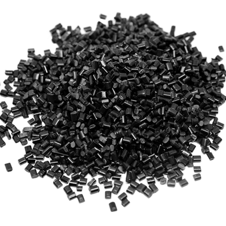 granulés noirs en plastique
