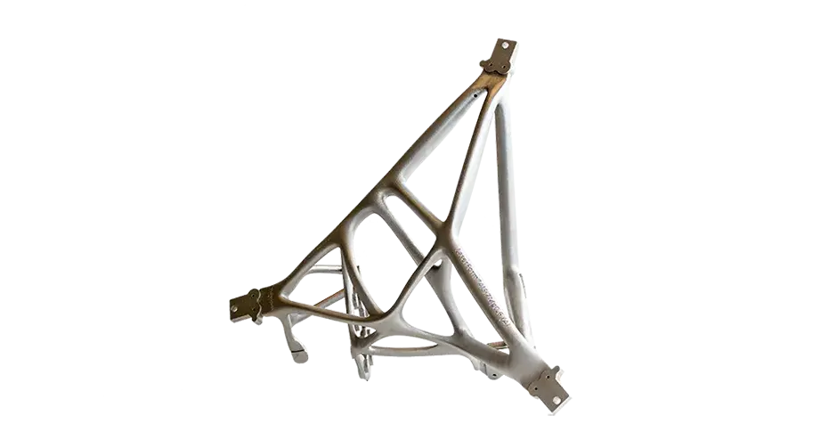 Support pour applications aérospatiales imprimées en 3D en métal avec LaserForm AlSi7Mg0.6 (A) - conception par Thales Alenia Space 