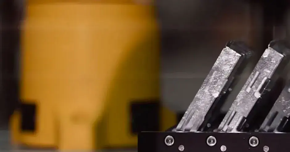 Vue abstraite des pièces imprimées d'une imprimante 3D