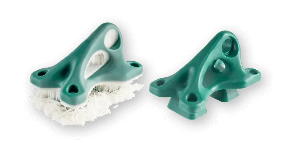 onglet-2-attaches-moulage-cire-projet-2500-ic-3d-systems L'attache de gauche contient des supports