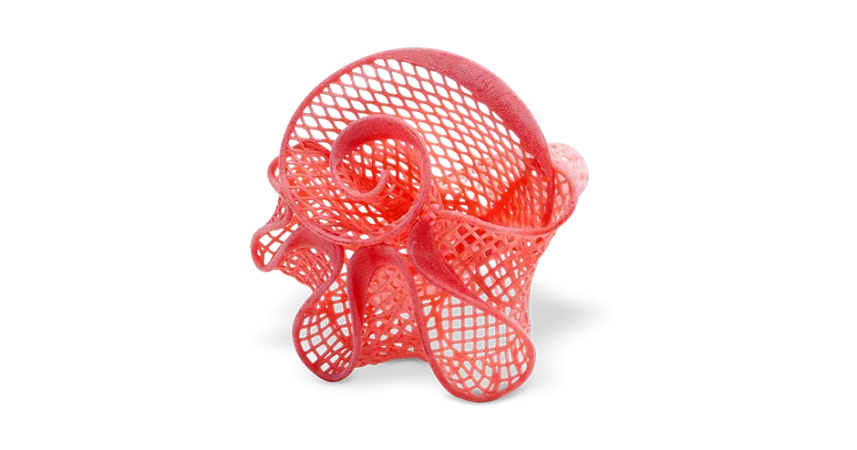 Bague en cire fabriquée dans le matériau VisiJet Wax Jewel Red